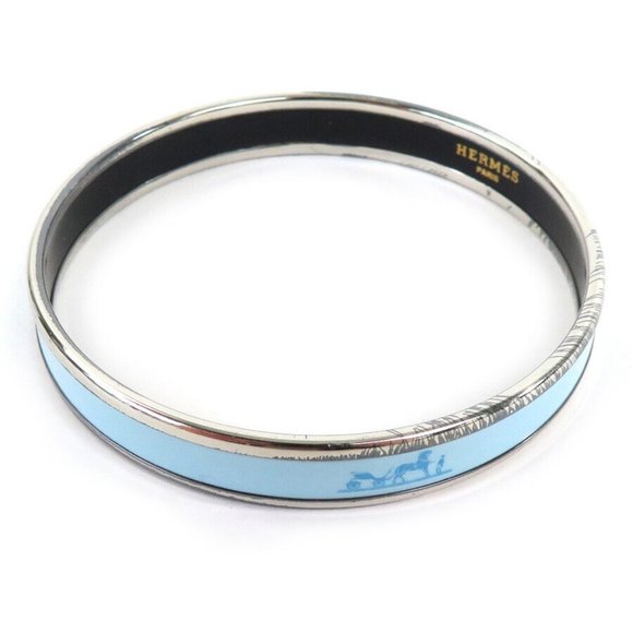 Auth HERMES Cloisonne Caleche Bangle Bracelet - Picture 1 of 8
